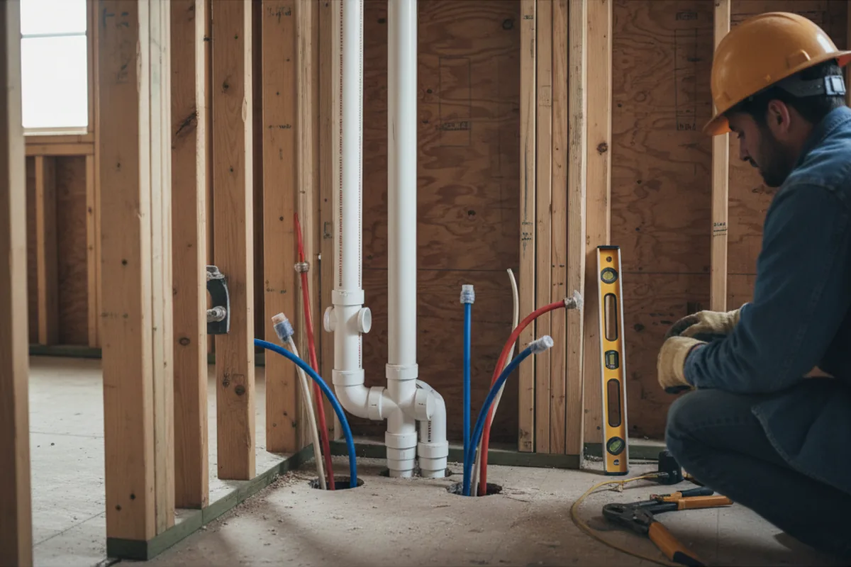Drain and supply rough-in during Toilet Repair and Installation in West Lebanon